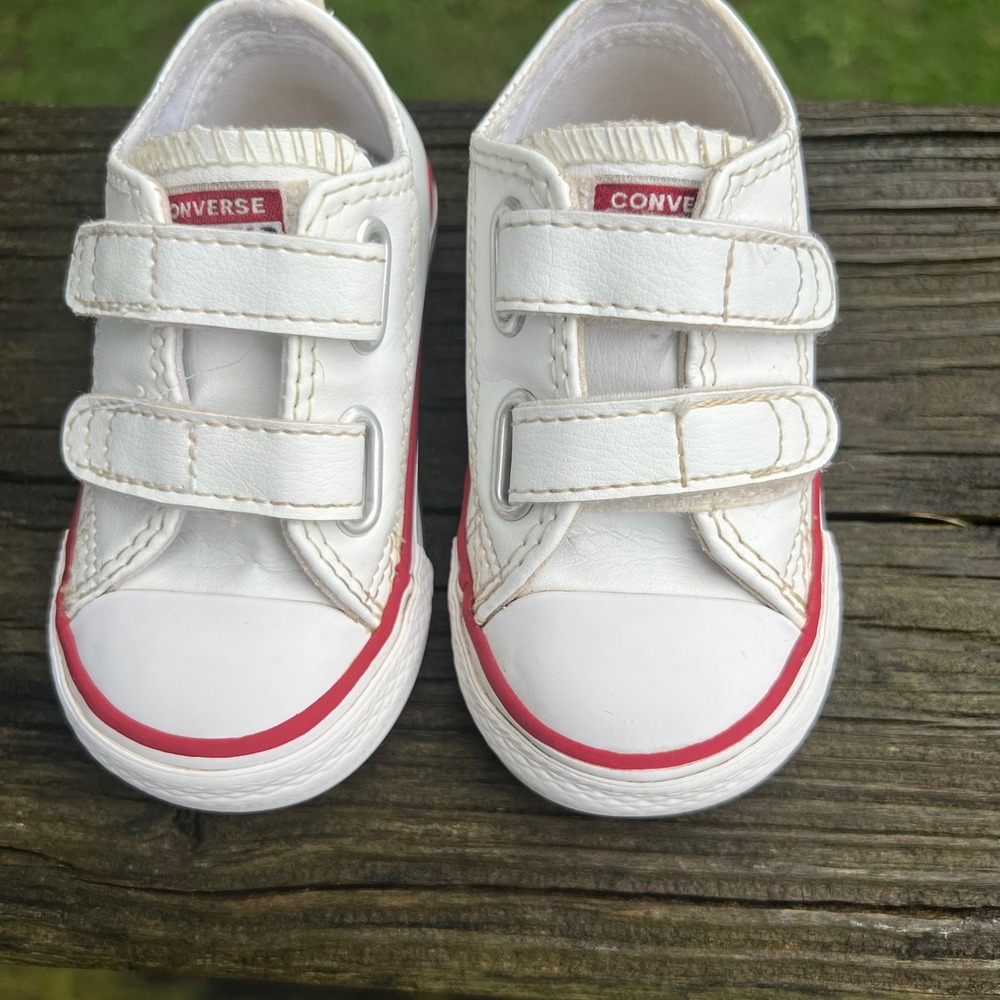 Converse Low Top Sneakers All Star 4 Infant White Leather Streetwear Classic